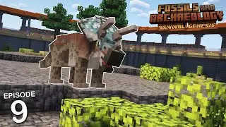 Zbudowałem park prehistoryczny dla mojego triceratopsa z Minecrafta! (Skamieniałości i archeologi...