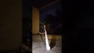 Playing On A Self-Made Deep Slide PVC Pipe Didgeridoo During A Late Night Severe Thunderstorm