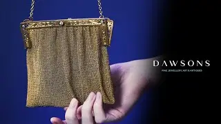 20th Century American Gem-Set Mesh Gold Purse