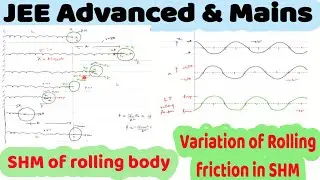 4) Oscillations Physics | shm with  rolling rigid body | plot of rolling friction versus time in shm