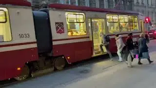 #поездка на#трамвае лвс-86м2 от ост.ст.м.Лиговский проспект и до ост.улица марата маршрут🟦49🟥#тэп70 