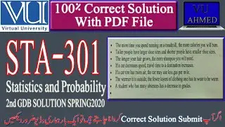 STA301 GDB Solution No 2 Spring 2020