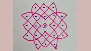 5(3)-3 Straight dot simple sikku kolam||6 Easy kutty Muggulu||DEVI KOLAM