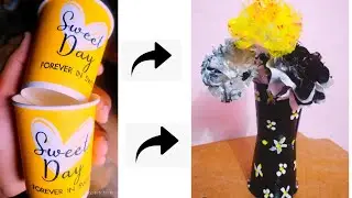 How to make a beautiful flower pot of 2 coffee type cups in 2 minute's/create easily /creative art.