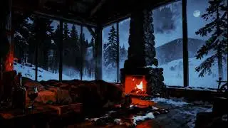 Cozy Winter Cabin Ambience 🔥 Pretty Crackling Fireplace Soft Fallingsnow😴 No Ads Sleep With Pleasure