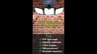 Foco Solar Triple de 2700Lx