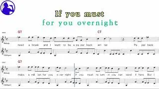 Beatles-Paperback writer karaoke sheet music,MR for players,chord,chorus,Lyrics add(Ye karaoke)