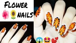 ORANGE Flower NAIL ART design by Nails design // #Nailsdesign