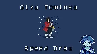 Giyu Tomioka on Snowy Day | Pixel Art Speed Draw
