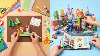 Adorable Zootopia Inspired Paper Art 🐰🦊 *Judy And Nick's Adventure in DIY Gamebook* 🐰🦊