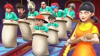Игра «Кальмар 2» против «Ужасного учителя» | Сможете ли вы пройти испытание «Бег в мешках» на сте...