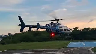 Pouso e Decolagem do H-125 Esquilo B3(PR-RCT)+Bell 407(PR-JMH)-Lagoa-RJ-09/02/25