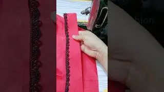 salwar ke ponchay ke neechy lace keise lagayn #shorts#fashion #salwarponcha #sewing