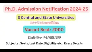 phd admission notification 2024-25/ central and state university/ LU SNV TMBU #phd #studygeography