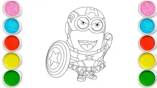 How to drow easy step by step minion drowning coloring for kids 