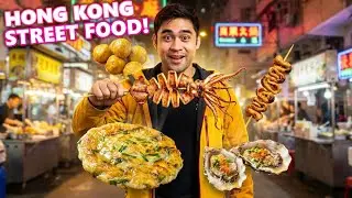 Hong Kong Night Market Food Crawl! Street Food Tour at Night 🇭🇰