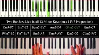 Mostly Simple Arpeggio Jazz Riff in all 12 Minor Keys (One position switch)