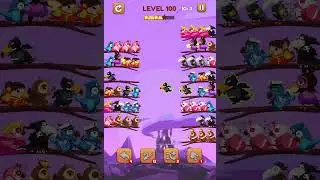 Bird Sort 2_Level 100 Solution, No Added #Branches, No Help