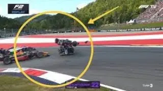 Formel 2 &Ouml;sterreich F2 driver left upside down after huge crash in Austria Laurin Heinrich accident