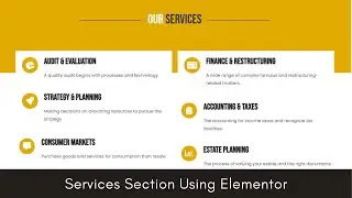 How To Add Services Section In Elementor | #Elementor | Web Worms
