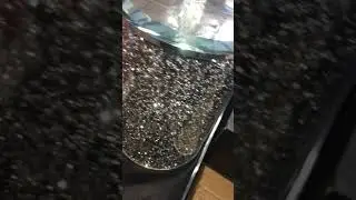 Crushed diamond black and silver biscuit jar