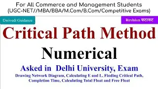 Critical Path Method Numerical, CPM Numerical in operation Research, quantitative techniques mba