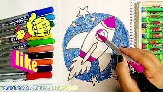 🚀 How to Draw and Color an Easy Rocket for Kids! Step By Step Kids Art