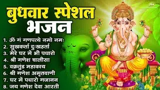 बुधवार भक्ति भजन ॐ गं गणपतये नमो नमः, सुखकर्ता दुखहर्ता, गणेश अमृतवाणी, श्री गणेश चालीसा व आरती 2