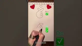 How to Draw a Finger Heart! Really Easy Drawing Tutorial! ✅