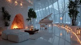 Cozy Winter Piano Music | Relaxing Snowfall Ambience for Study & Sleep