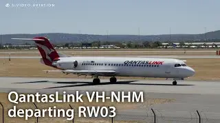 QantasLink (VH-NHM) departing Perth Airport on RW03.