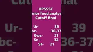 #upsssc junior food analyst cutoff