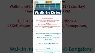 L&T Walk-In Interview | 12th Aug 2023 Location :Bangalore, Chennai,