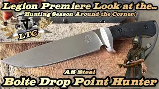 Legion Premiere Look at the Bolte Knives Drop Point Hunter (The Crocodile) in A8 steel!