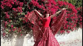 Ameynra design by Sofia Goldberg. Burgundy sequin skirt & embroidered veil for Oriental Dance. Spin!