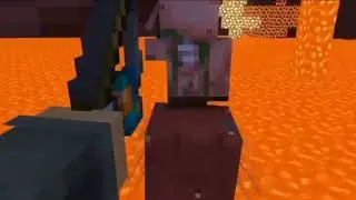 Ket crushed a zombie piglin with his lava strider (Кет задавил зомбипиглина своей лавомеркой). 