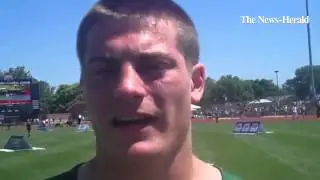 Lake Catholic's Matt Ludwig places third in the Division II pole vault competition at the state trac