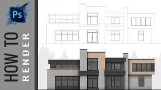 How To Render a 2D Modern Elevation Using Photoshop // Photoshop Tutorial