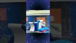 Inflatable floating obstacle jumping tower water slide for river lake and sea water park