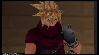 Cloud Strife 1st encounter boss fight (kingdom hearts 1)