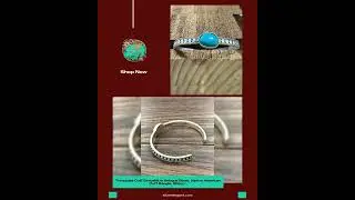 Turquoise Cuff Bracelet in Antique Silver, Native American Cuff Bangle, Ships in Gift Box