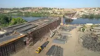 تصوير جوي لمحور بديل خزان اسوان بمحافظة اسوان