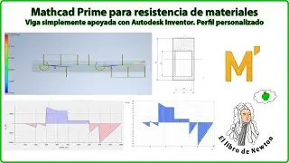 19 Diagramas Q y M, esfuerzos y deflexión en un viga personalizada con Autodesk Inventor y Mathcad