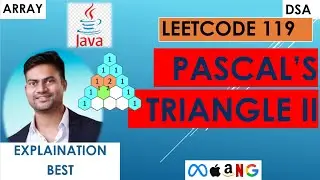 Pascal&rsquo;s Triangle II  | Leetcode 119 | Java | Generate row only