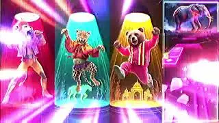 Lion vs Panther vs Bear vs Elephant Tiles Hop EDM Rush
