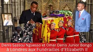 Denis Sassou Nguesso et petit fils Omar Denis Junior Bongo a londres Aux funérailles d'Elizabeth II