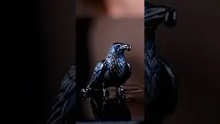 Black Ink Raven Extrusion &ndash; ASMR Paint Creature Macro