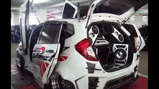 Full Modification Honda Jazz Fit GK5 Custom Wide Body Kit Hellaflush Stanced
