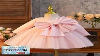 SHEIN Glamorique Kids Satin Pageant Dress For Baby Girls Long Sleeve Bowknot Review