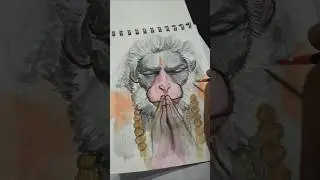 #art #anjaneya 🙏🏻 #hanumanji #watercolor #youtubeshorts  #shortvideo #shortsfeed